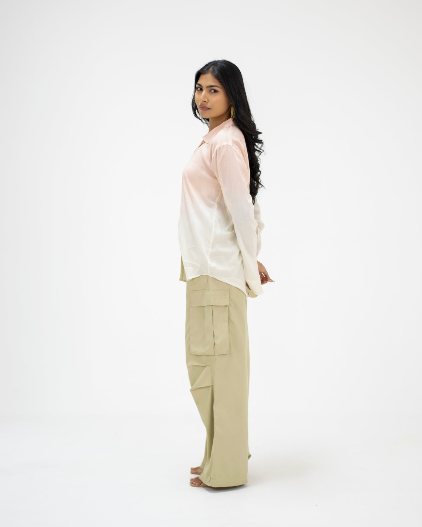 Iced Mocha – Mocha and Beige Soft Cotton Shirt for Women