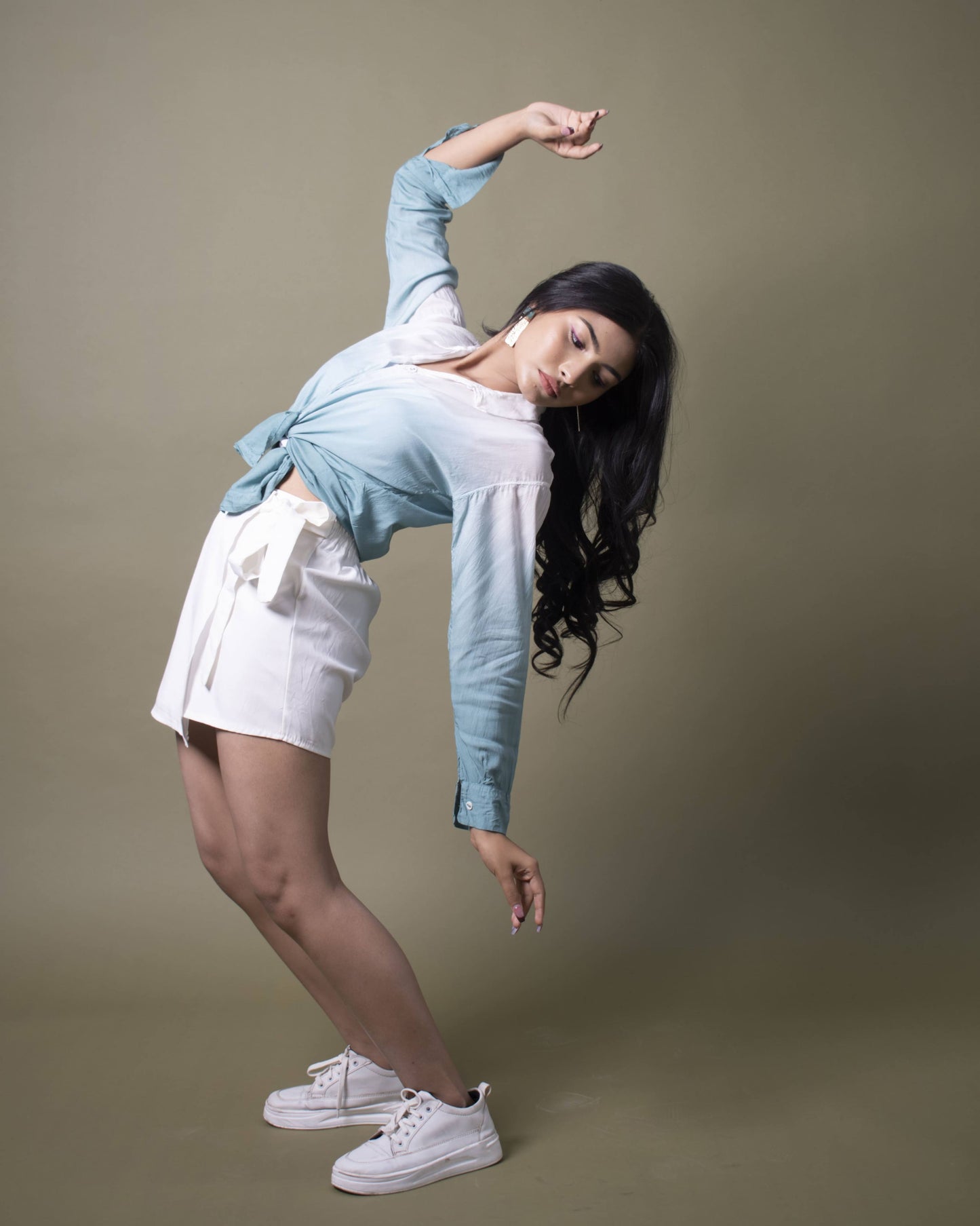 Teal Oasis Shirt Teal & White Oversized Ombre Summer Resort Wear Shirt for Women