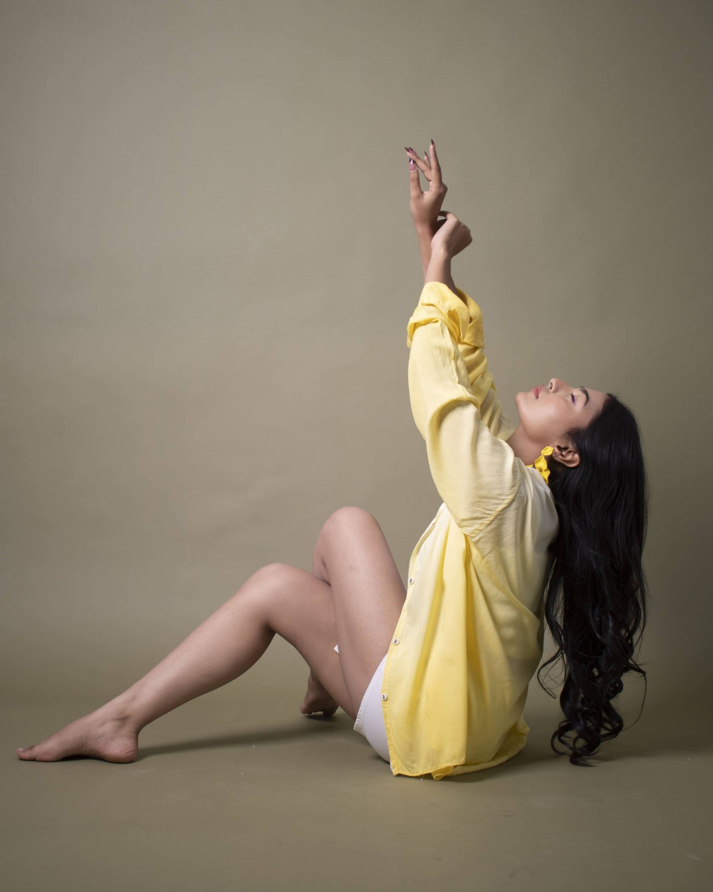 Butter Cup Zest Shirt Yellow & White Oversized Ombre Summer Resort Wear Shirt for women