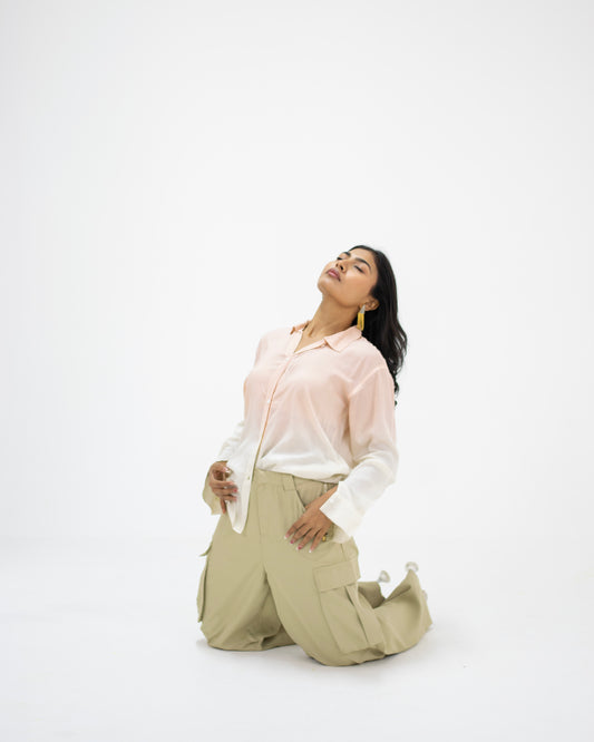 Iced Mocha – Mocha and Beige Soft Cotton Shirt for Women