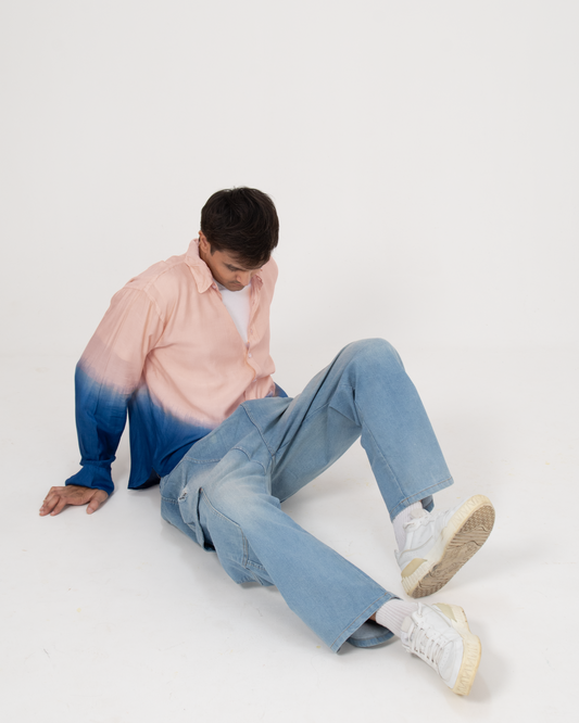 Dustberry Soft Cotton Pink and Navy Shirt for Men